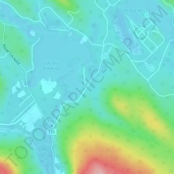 Mapa topográfico Lac-Pimbina, altitud, relieve