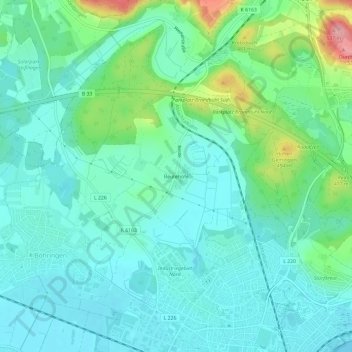 Mapa topográfico Reutehöfe, altitud, relieve
