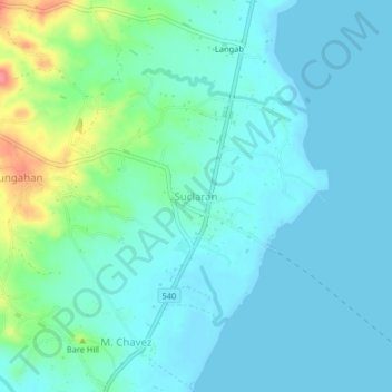 Mapa topográfico Suclaran, altitud, relieve