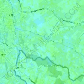 Mapa topográfico Voorst, altitud, relieve
