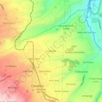 Mapa topográfico La Florida, altitud, relieve