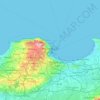 Mapa topográfico Argel, altitud, relieve