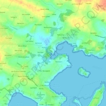 Mapa topográfico Mané Habus, altitud, relieve