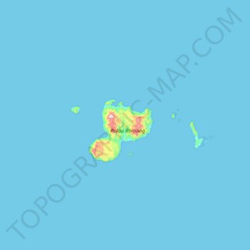 Mapa topográfico Pulau Romang, altitud, relieve