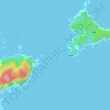 Mapa topográfico 姪島瀬戸, altitud, relieve