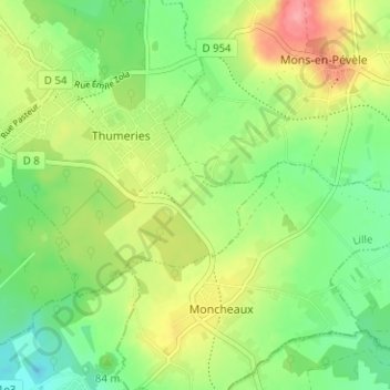 Mapa topográfico L'Olizier, altitud, relieve