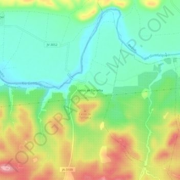 Mapa topográfico Vados de Torralba, altitud, relieve