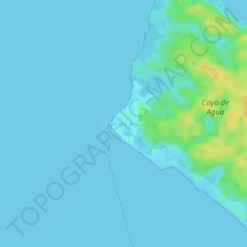 Mapa topográfico Cayo de Agua, altitud, relieve
