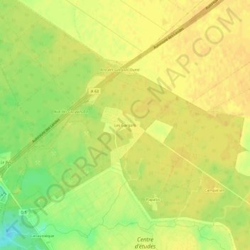 Mapa topográfico Les Gargails, altitud, relieve