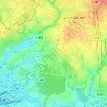 Mapa topográfico Cartot, altitud, relieve
