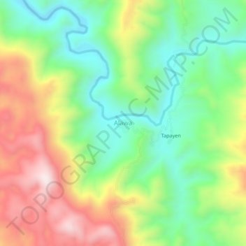 Mapa topográfico Alawa, altitud, relieve
