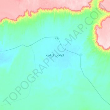 Mapa topográfico El Dakhla Oasis, altitud, relieve