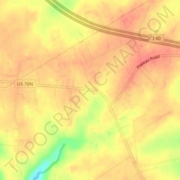 Mapa topográfico Campbell Junction, altitud, relieve