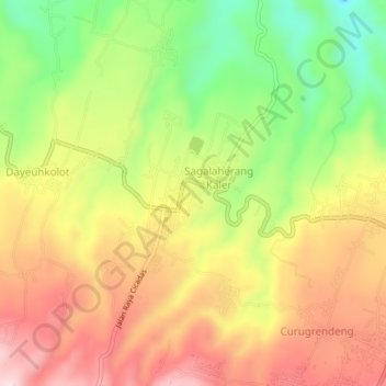 Mapa topográfico Sagalaherang, altitud, relieve