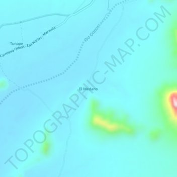 Mapa topográfico El Medano, altitud, relieve