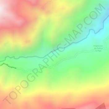 Mapa topográfico Cocuy, altitud, relieve