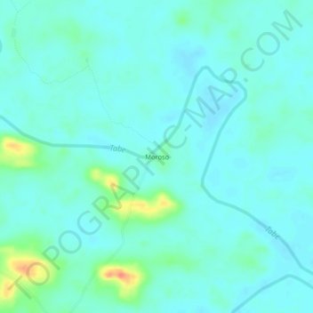 Mapa topográfico Moroso, altitud, relieve