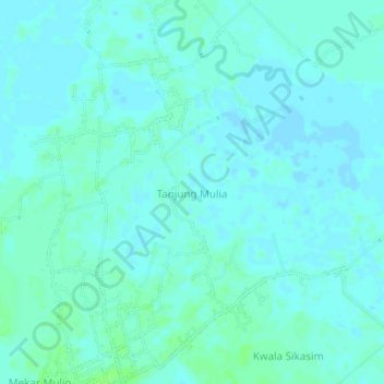 Mapa topográfico Tanjung Mulia, altitud, relieve