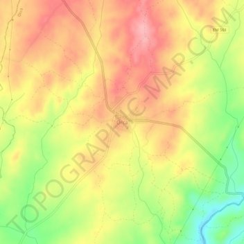 Mapa topográfico Orca, altitud, relieve