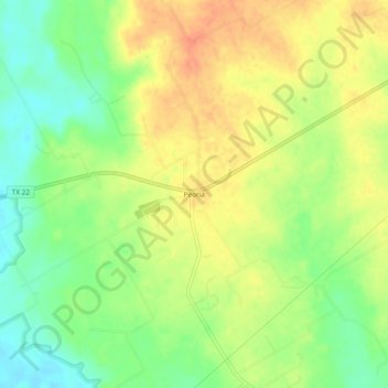 Mapa topográfico Peoria, altitud, relieve