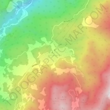 Mapa topográfico Hisarçandır, altitud, relieve