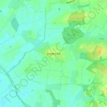 Mapa topográfico Stixwould, altitud, relieve