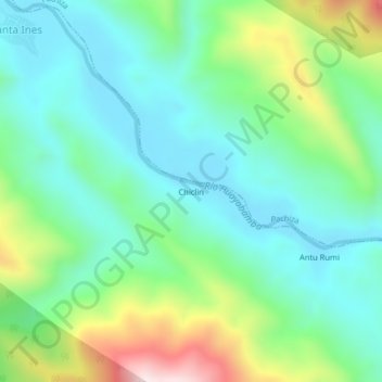 Mapa topográfico Chiclin, altitud, relieve
