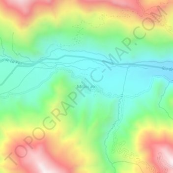 Mapa topográfico Millocato, altitud, relieve
