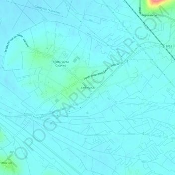 Mapa topográfico Sant'Agata, altitud, relieve