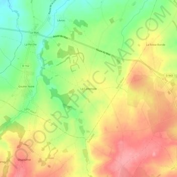 Mapa topográfico La Cottenson, altitud, relieve