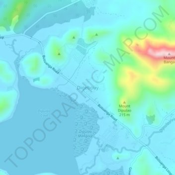 Mapa topográfico Digebouy, altitud, relieve