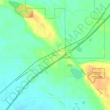 Mapa topográfico Kinross, altitud, relieve