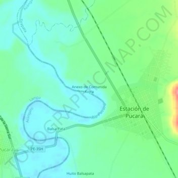Mapa topográfico Anexo de Comunida Kojra, altitud, relieve