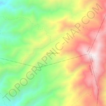 Mapa topográfico San Martin, altitud, relieve
