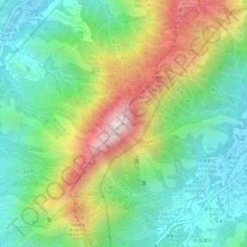 Mapa topográfico Tai To Yan, altitud, relieve