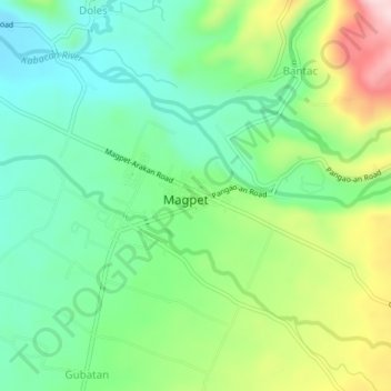 Mapa topográfico Poblacion, altitud, relieve