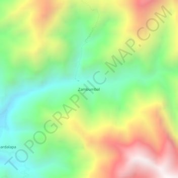 Mapa topográfico Zambumbal, altitud, relieve