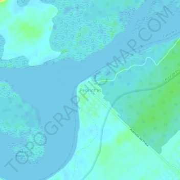 Mapa topográfico Pedrinhas, altitud, relieve