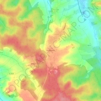 Mapa topográfico Funkstation, altitud, relieve