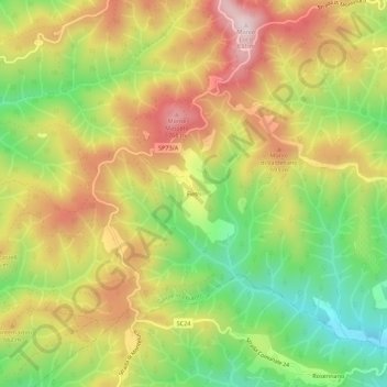 Mapa topográfico Fietri, altitud, relieve