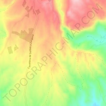 Mapa topográfico Cuestas de Cariatiz, altitud, relieve