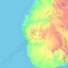 Mapa topográfico Province Toliara, altitud, relieve
