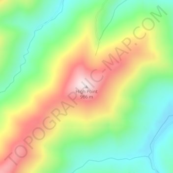 Mapa topográfico High Point, altitud, relieve
