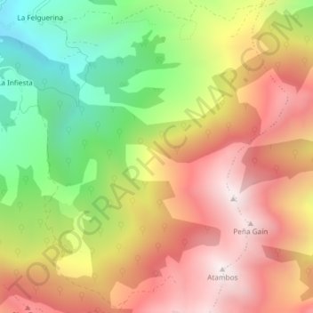 Mapa topográfico Telles, altitud, relieve