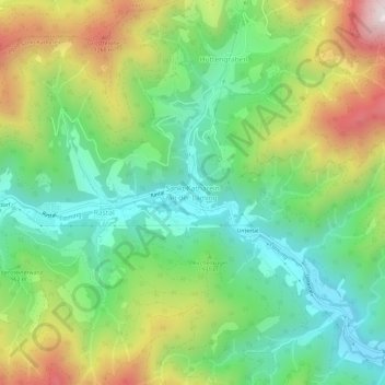 Mapa topográfico Sankt Katharein an der Laming, altitud, relieve