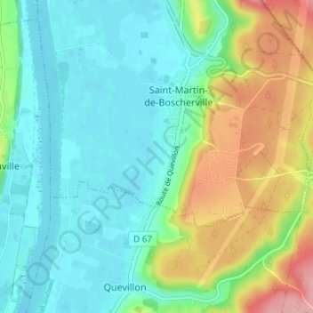 Mapa topográfico Le Brécy, altitud, relieve