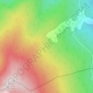 Mapa topográfico El Poyazo, altitud, relieve