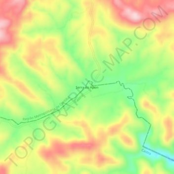 Mapa topográfico Serra do Apon, altitud, relieve