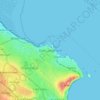 Mapa topográfico Dún Laoghaire, altitud, relieve