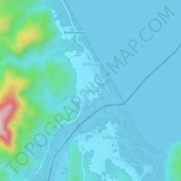 Mapa topográfico Abungan, altitud, relieve